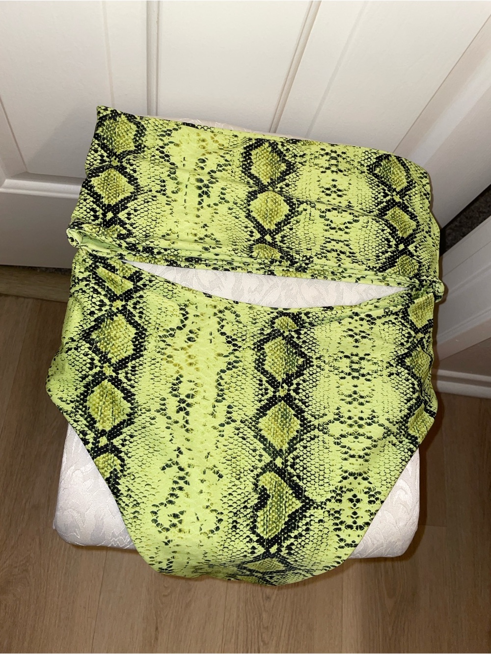 Neon Lime Snake-Print Reptile Hide Bikini